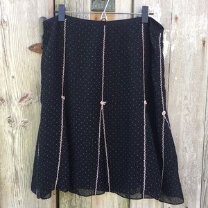 Silk Polka Dot Skirt - Size 14